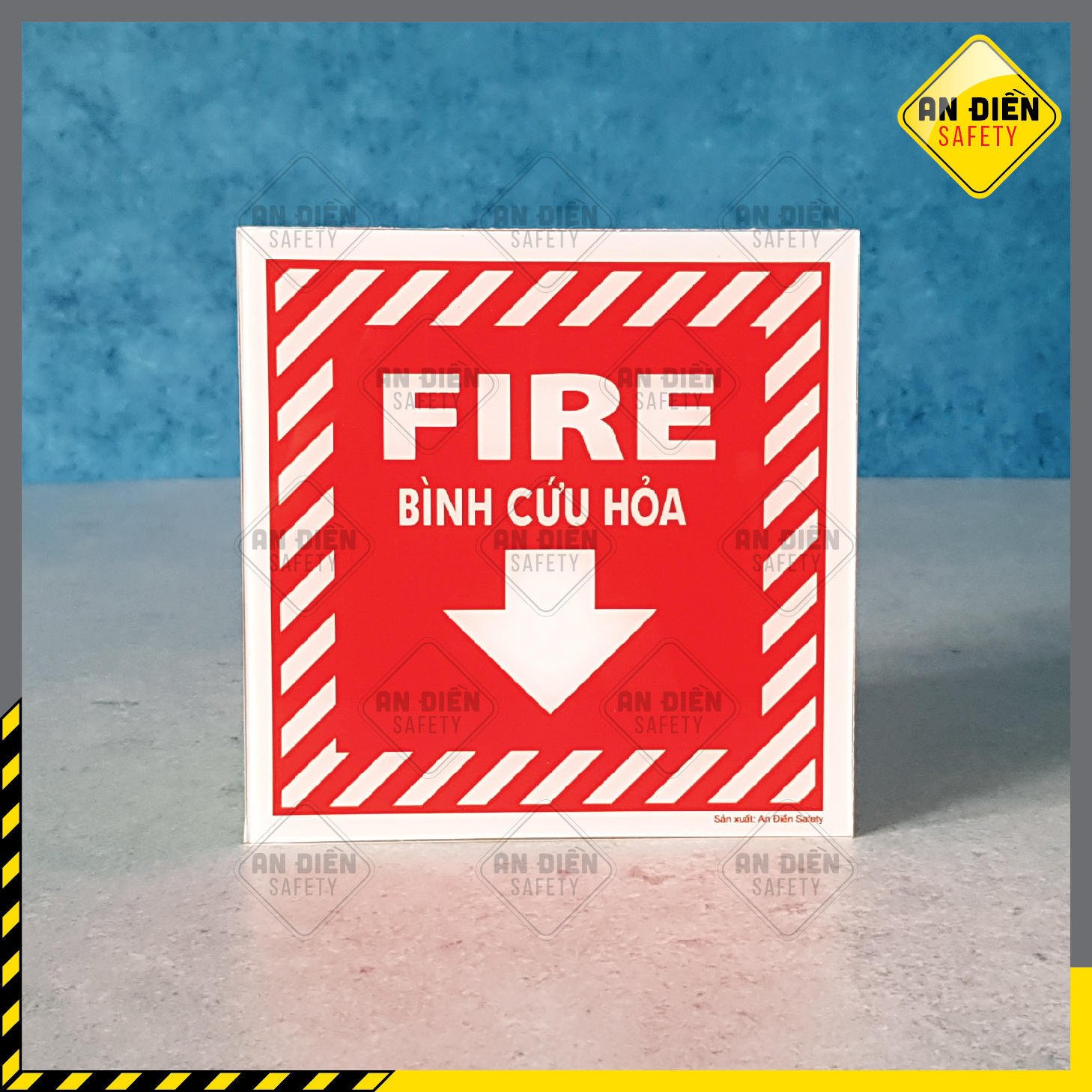 Biển báo An Điền Safety - Biển chỉ dẫn nơi để bình chữa cháy bằng mica cao cấp