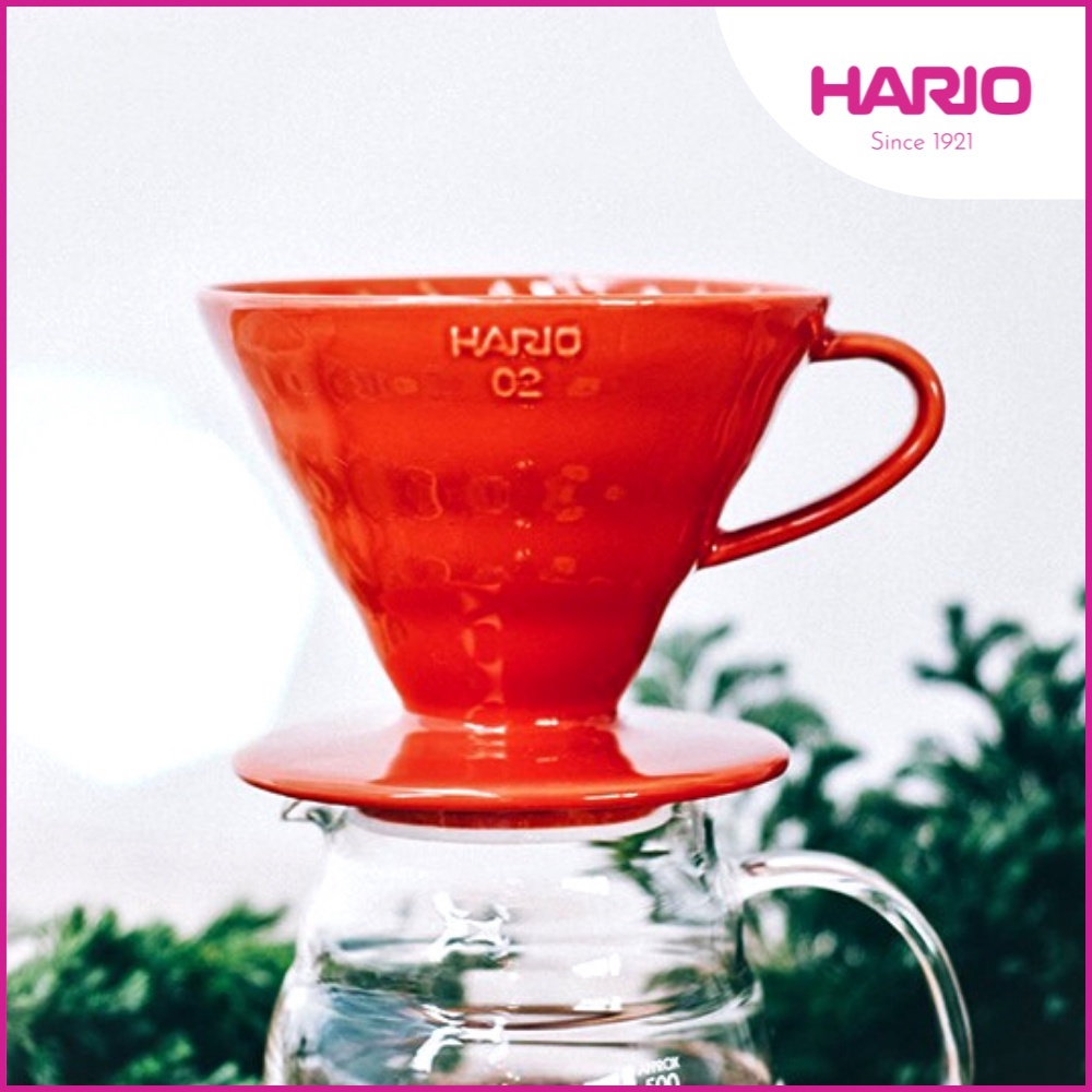 Phễu sứ pha cà phê hario v60 coffee dripper 02 ceramic / red vdc-02r