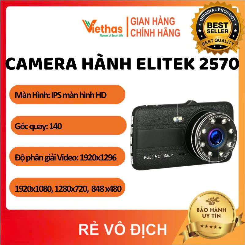 Camera hành trình elitek quay đêm 2570+ thẻ nhớ 16gb