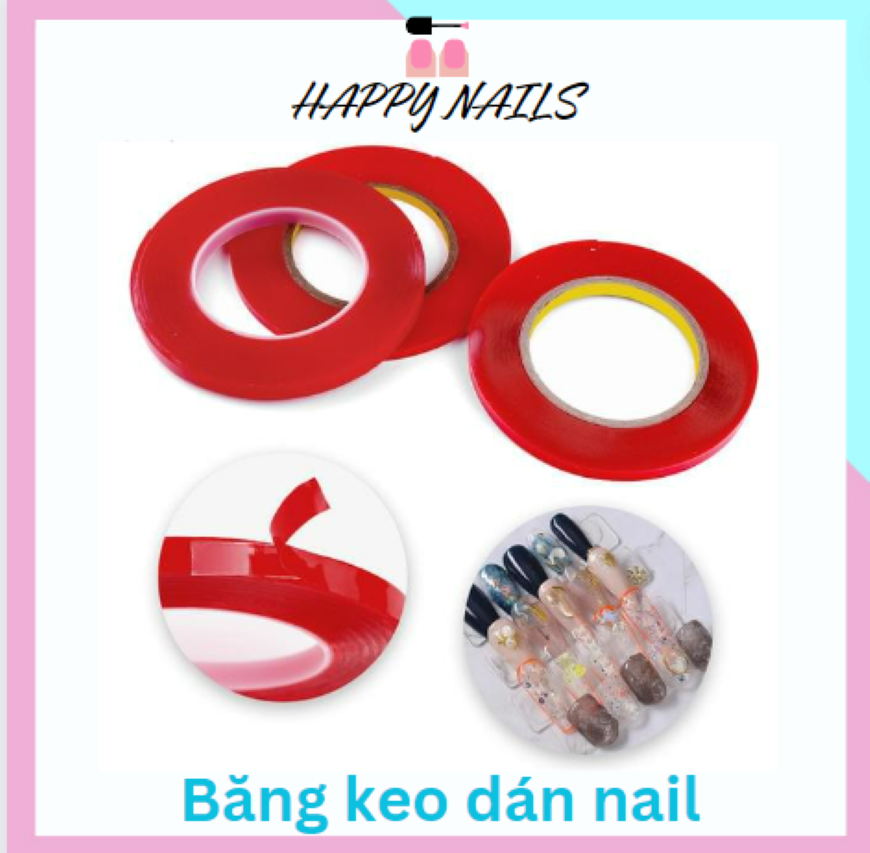 Băng Dính Đỏ, Keo Trong Dán Đế Móng, dán móng mẫu, tạo fan mi - băng keo dán nail Chất Lượng, Giá Tốt, Băng keo đỏ dán móng mẫu , nail box cuộn 10m