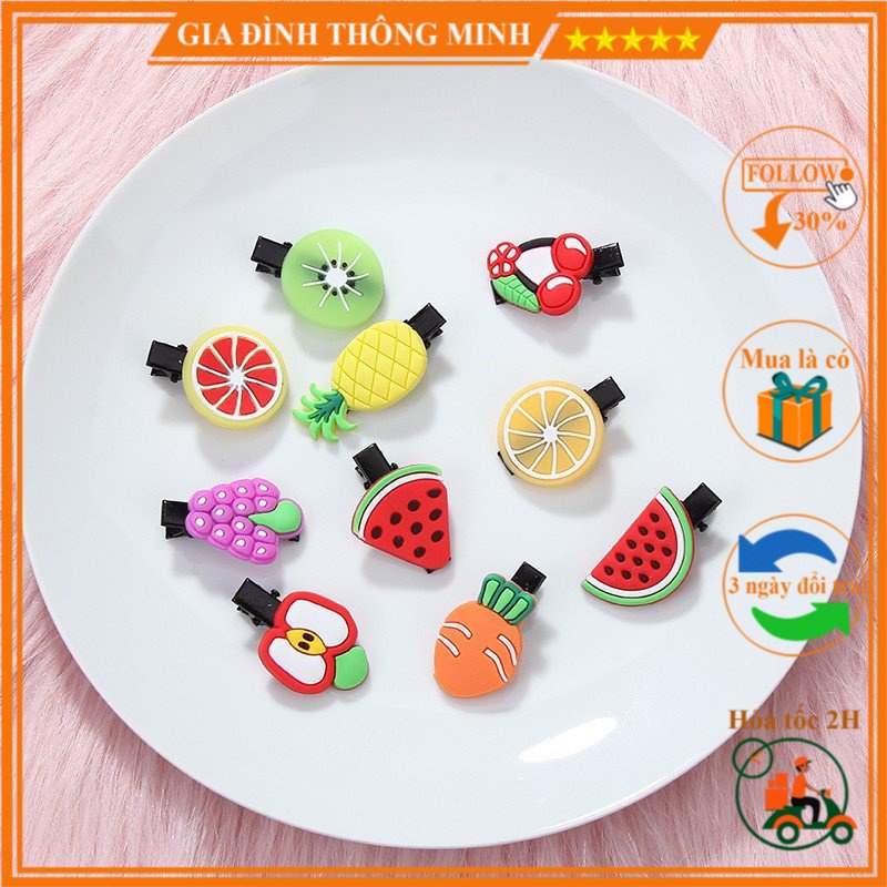 Set 10 kẹp tóc kiểu hoạt hình xinh xắn cho bé gái - không trùng - giao mẫu ngẫu nhiên