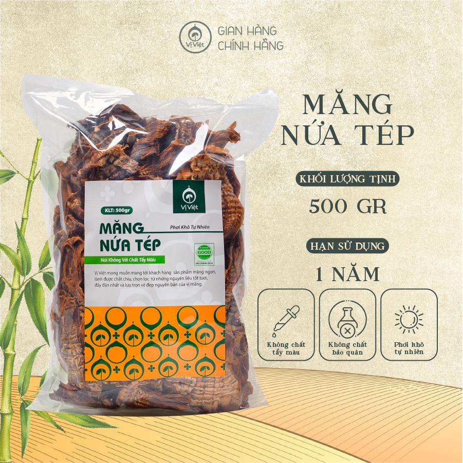 Măng nứa tép khô tây bắc vị việt , gói 300 gam, 100% măng nứa tép phơi khô, không chất bảo quản