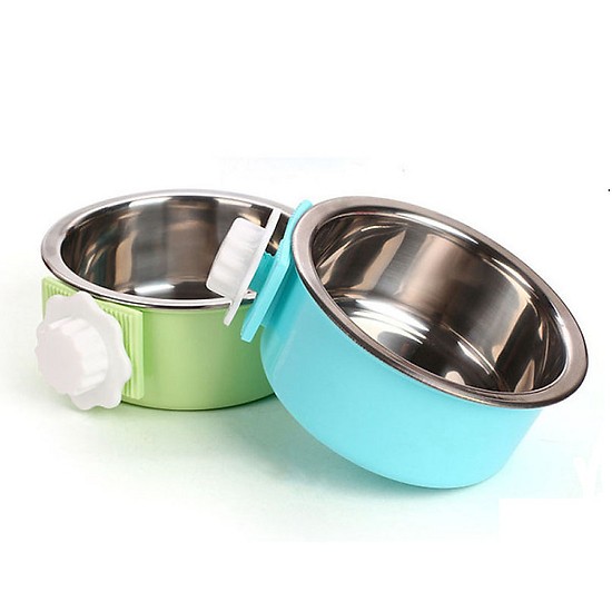 Tô bát inox gắn chuồng cho chó mèo