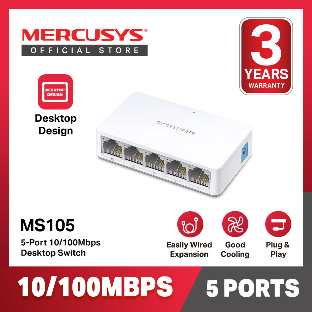 Switch Mercusys MS105 5 port 100Mbps Chính Hãng