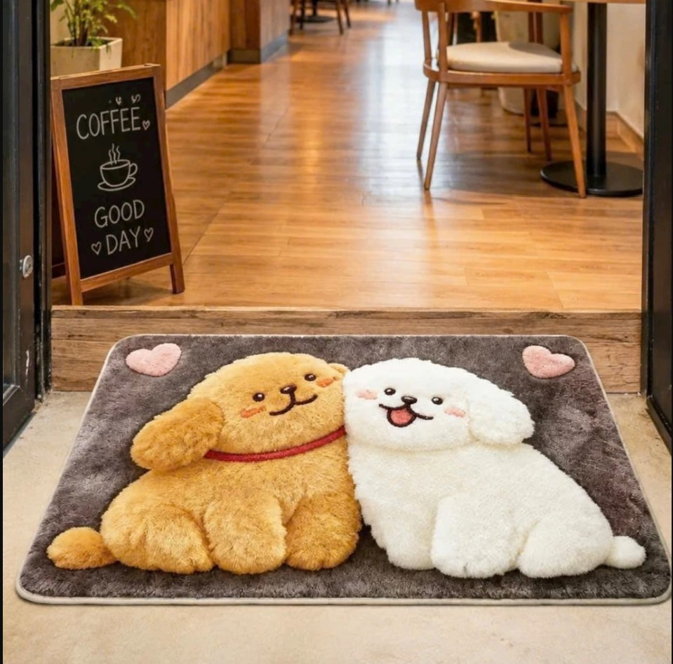 Thảm Chùi Chân Lông Cừu Đế Kép Cao Su Chống Trượt Cực Tốt KT 40x60cm Và 50x70CM Lông Mền Mịn Không Rụng Lông dày 0,8cm