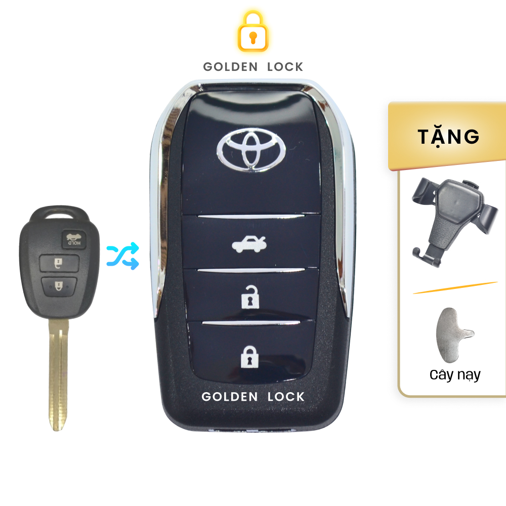 Vỏ chìa khoá độ gập xe toyota vios 2015 -2022