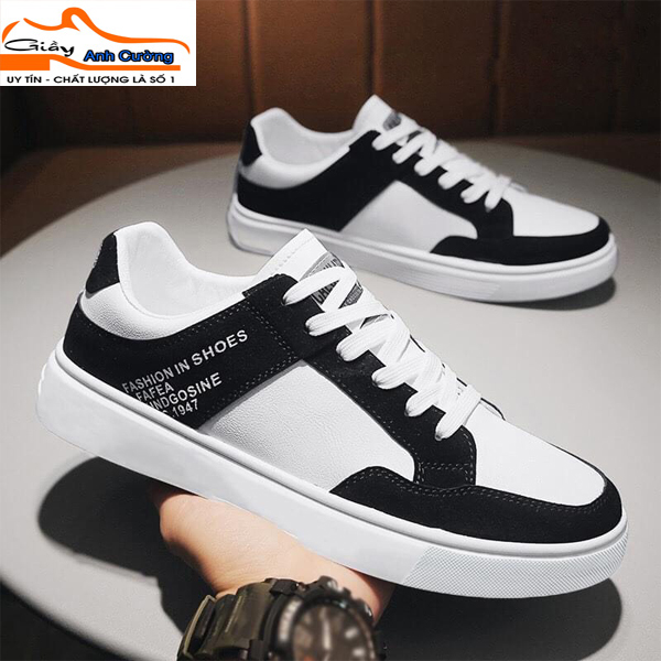 Giày nam thể thao sneaker ANH CƯỜNG trắng đẹp cổ cao cho học sinh đi học đi làm cao cấp Mã GCO -1