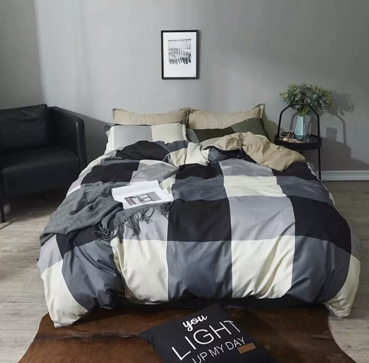 Bộ Chăn Ga Gối Cotton Hàn Quốc , Kẻ Basic , Chất Liệu Bền Đẹp, Không Phai, Không Xù, Mẫu Mã Kích Cỡ Đa Dạng