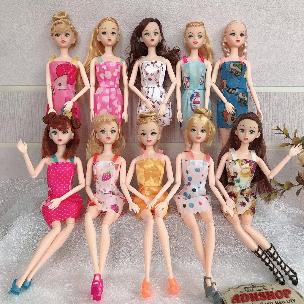 Búp Bê Barbie 30cm Mắt Vẽ Tặng kèm váy và giày