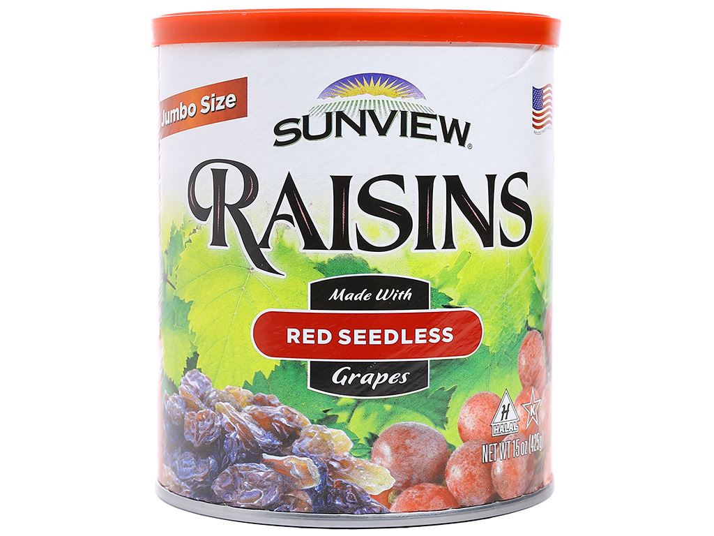 Nho khô đỏ Mỹ Sunview Raisins lon 425g