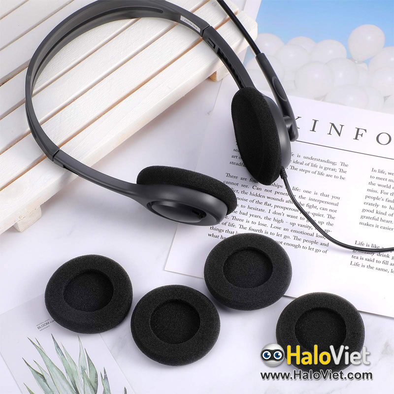 Cặp mút bông bọc đệm tai nghe 50mm / 55mm cho tai nghe chụp tai / trùm đầu / Headphone / Over Ear - Giúp êm tai, lọc âm và tăng bass