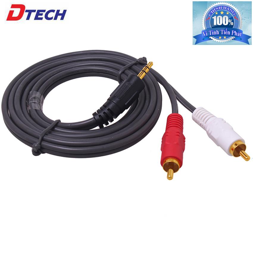 Dây cáp audio rắc 3.5mm ra rca av dtech dt-6212 dài 3m