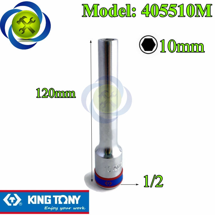 Tuýp 10mm dài 120mm loại 1/2 có 6 cạnh kingtony 425510m