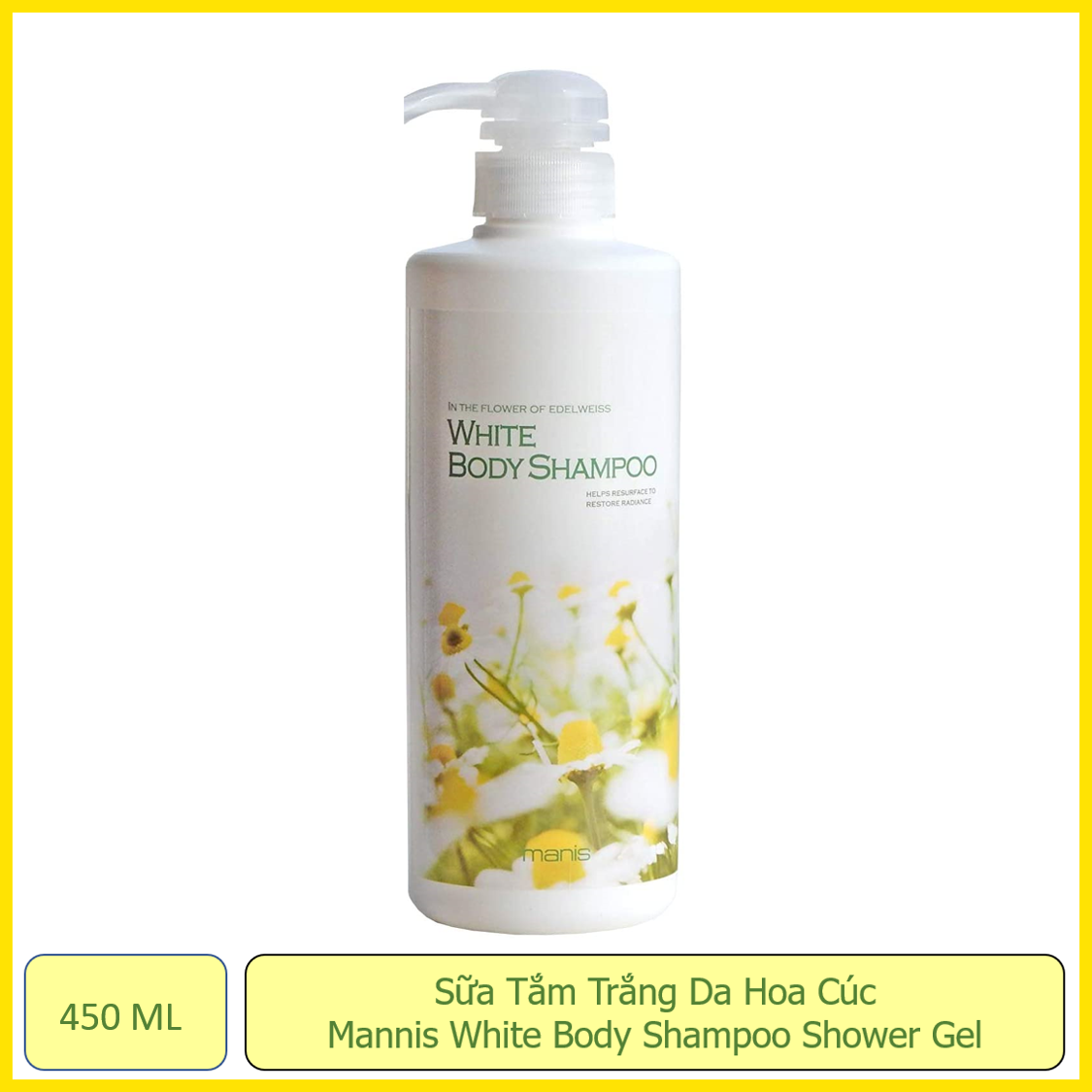 [HCM]Sữa tắm trắng hoa cúc Manis White Body Shampoo Shower Gel 450ml của Nhật Bản