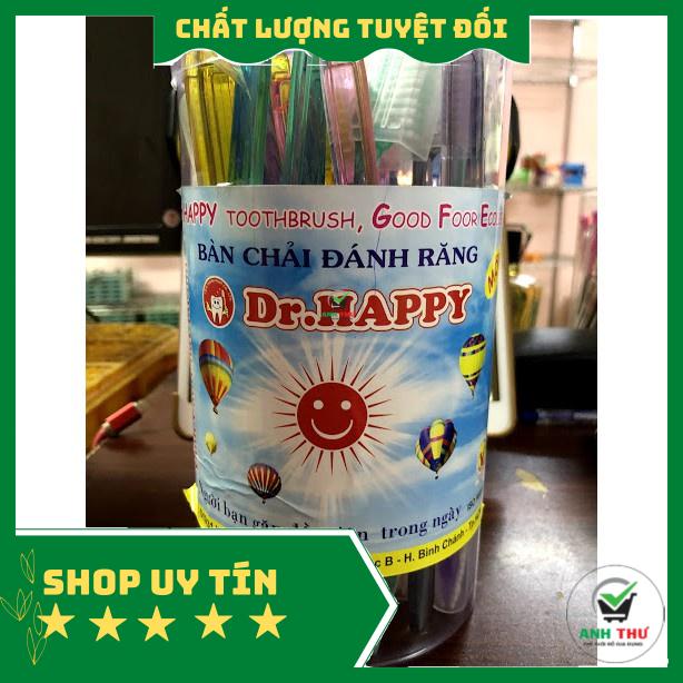 BÀN CHẢI ĐÁNH RĂNG DR HAPPY CÓ NẮP ĐẬY - BÀN CHẢI ĐÁNH RĂNG NGUYÊN LON 25 CÂY