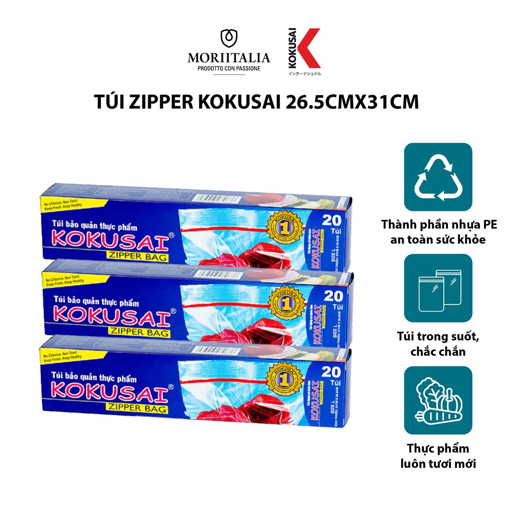 Túi Zipper Kokusai đựng thực phẩm đa dụng Moriitalia TZIP00000307