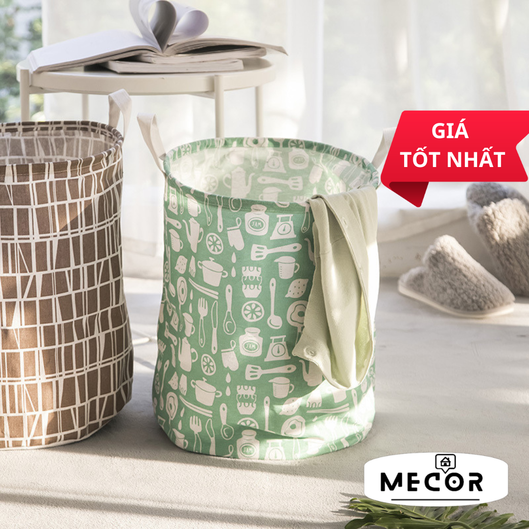 Sọt Vải Cotton Linen Đựng Đồ Đa Năng 50L - Thùng Túi Giỏ Quần Áo Bẩn Tiện Lợi