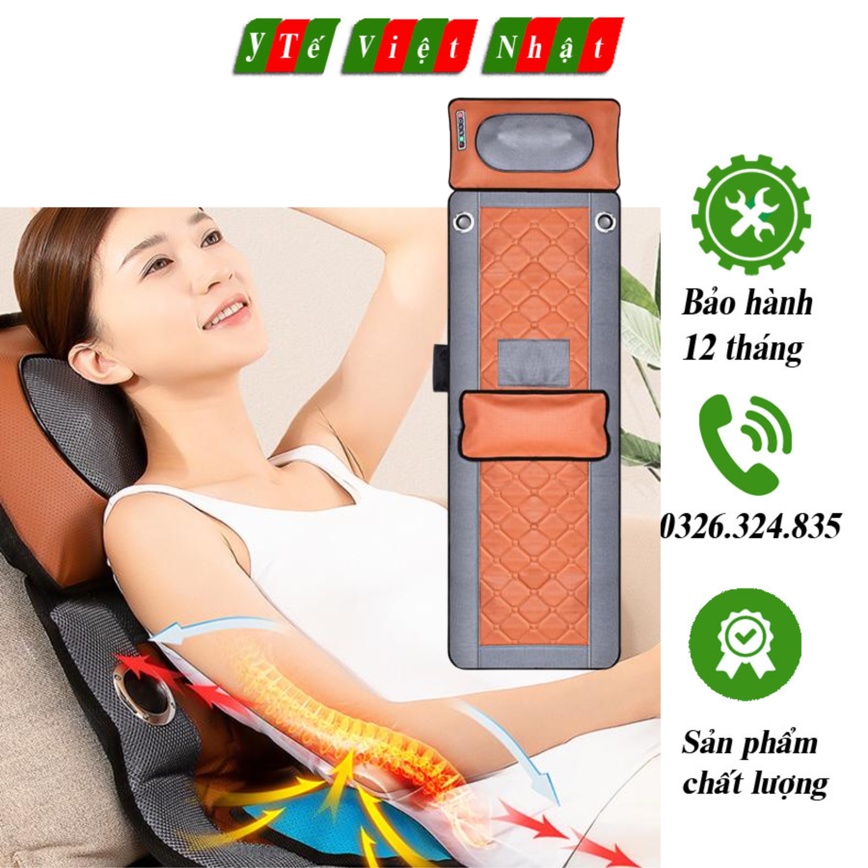 Đệm mát xa, nệm mát xa toàn thân cao cấp osaka, đệm massage hỗ trợ các vấn đề đau nhức toàn thân