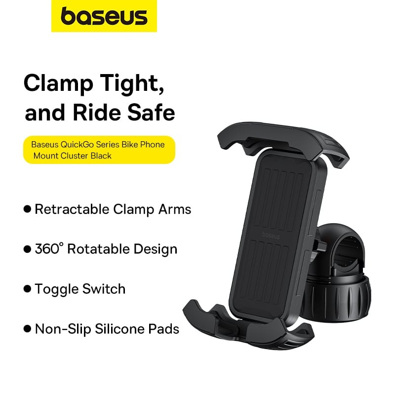 Baseus QuickGo Series Bike Phone Mount Cluster Black