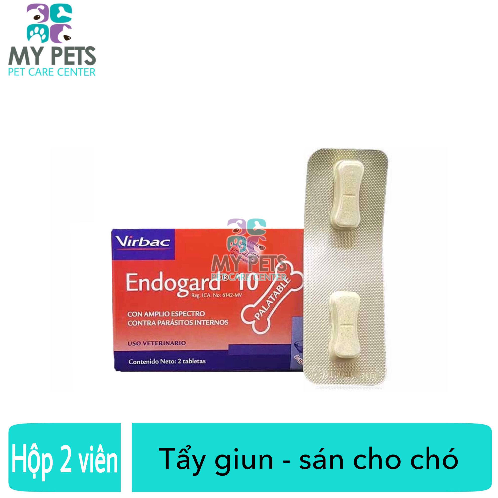 Virbac Endogard 10 - Viên Uống Sổ Giun Sán Cho Chó - Hộp 2 viên