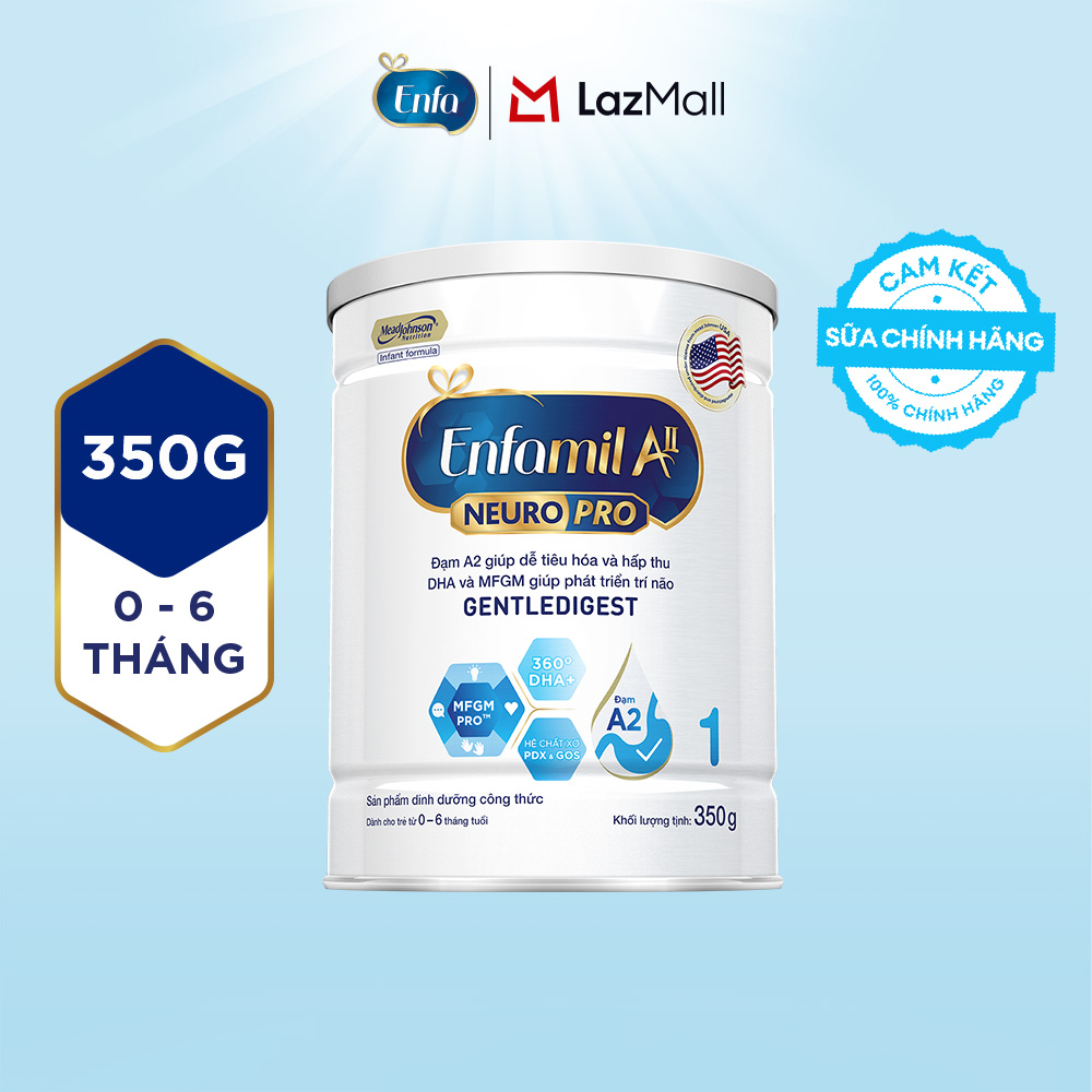 Sữa bột Enfamil A2 Neuropro 1 cho trẻ từ 0-6 tháng tuổi – 350g