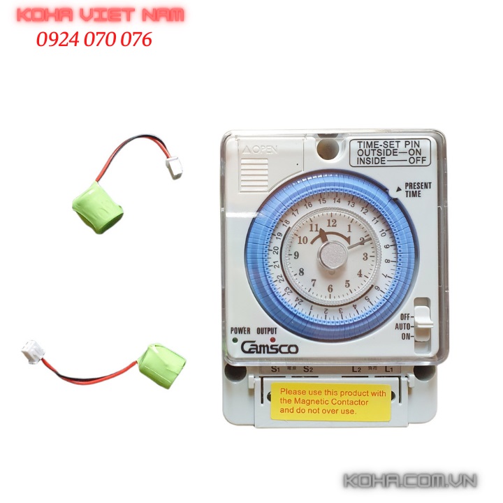 2 pin chờ timer tb35n và đồng hồ hẹn giờ cơ camsco tb35n - công tắc hẹn giờ