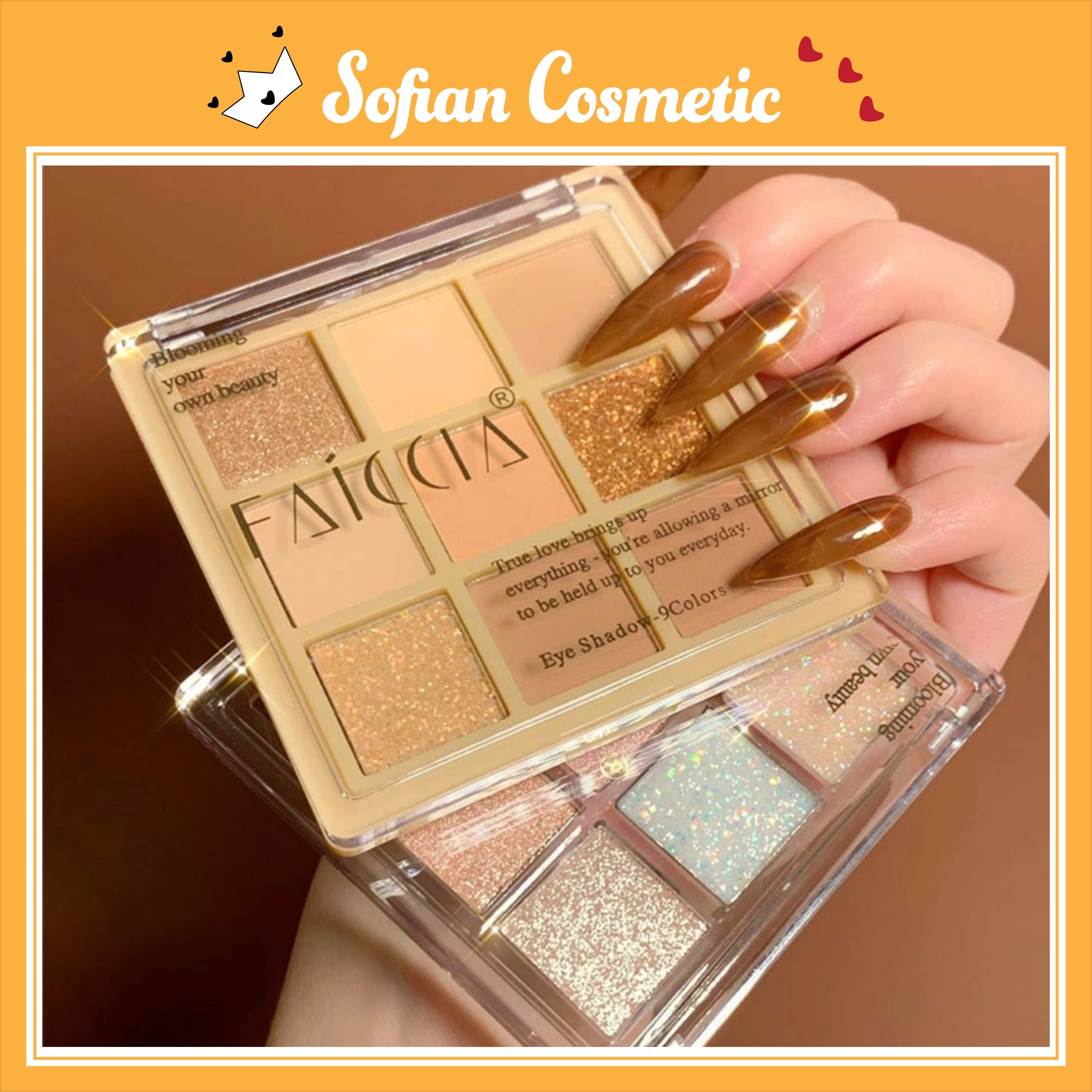FAICCIA - Bảng phấn mắt nội địa Trung Faiccia Feixi Eyeshadow 9 màu nhũ lì, thích hợp cho người mới bắt đầu - Sofian Cosmetic