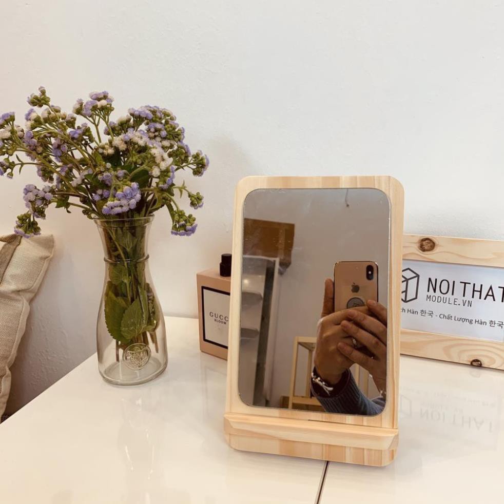 Gương Trang Điểm Gỗ Để Bàn Cao Cấp Phong Cách Hàn Quốc