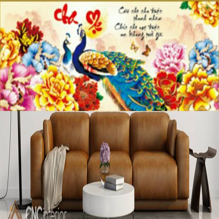 [HCM]Tranh thêu chữ thập cha mẹ công hoa mẫu đơn 88829 - kích thước 103 * 48