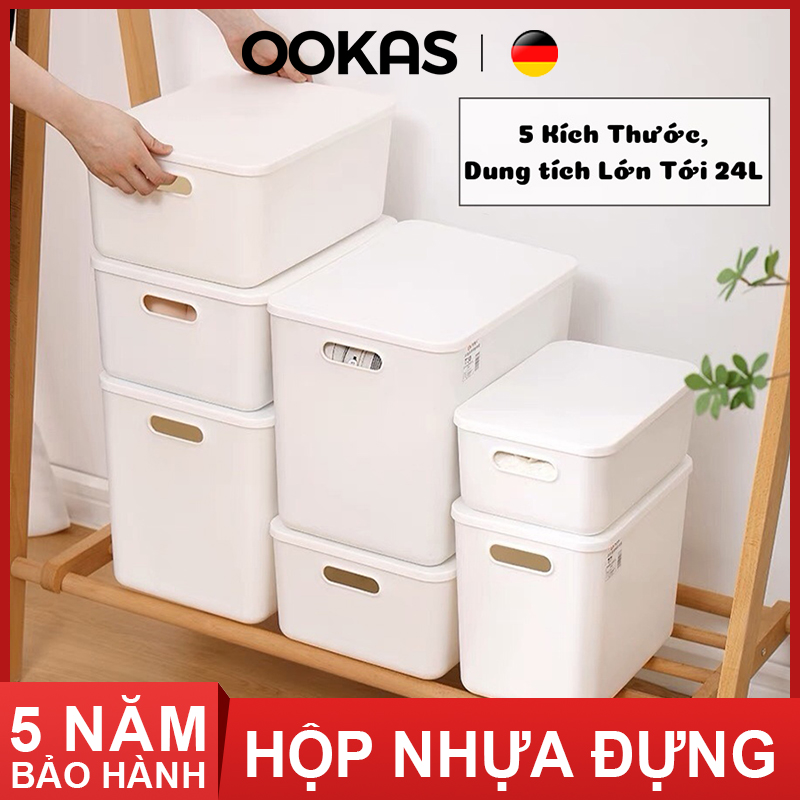 OOKAS Hộp Nhựa đựng đồ nhiều kích thước, hộp nhựa đựng đồ có nắp đựng Đồ Chơi Đựng Phụ Quần áo hàng hóa nhỏ đóng hộp