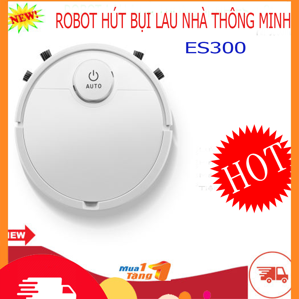 ROBOT - ROBOT HÚT BỤI - ROBOT HUT BUI - robot hút bụi gia đình - robot thông minh - robot lau -Robot Hút Bụi Thông Minh, Robot Hút Bụi Tự Động ES300, Robot Hút Bụi Lau Nhà Tự Động ES300 hút - quét - lau . MUA NGAY !