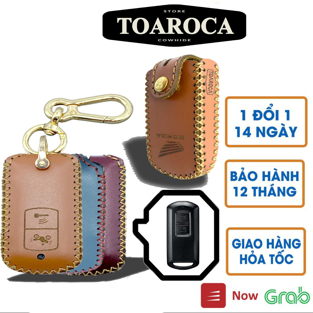 Bao da chìa khóa smartkey Honda Airblade 150, Vario 150, Airblade 2020, Lead 2020,Vision 2020 dạng nút bấm hamdmade Toaroca