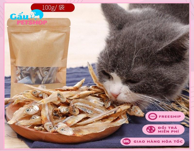 Snack cá cơm sấy khô cho chó mèo - gói 50/100g