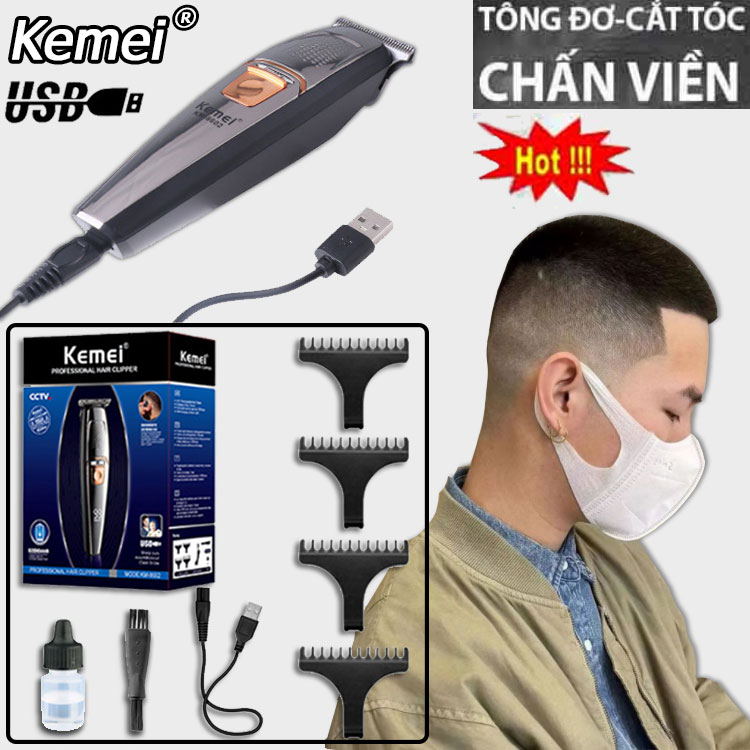 KEMEI Hàng Chính Hãng Tông đơ cắt tóc trẻ em, gia đình Tông đơ cắt tóc - tặng kèm 6 phụ kiện cao cấp, tông đơ cắt tóc tiện lợi Tông đơ cắt tóc chuyên nghiệp không dây