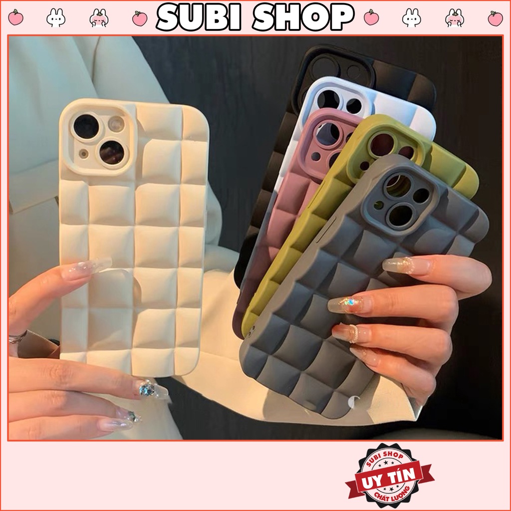 Ốp lưng iphone chống sốc dày lưng kẻ caro 3d nhiều màu hàn quốc 7plus/8plus/x/xs/11/12/13/pro/max