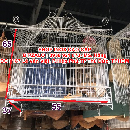 Lồng chim inox to nuôi vẹt, nhồng, yểng, sáo, cưỡng - mã: lccn03a - 553765 -