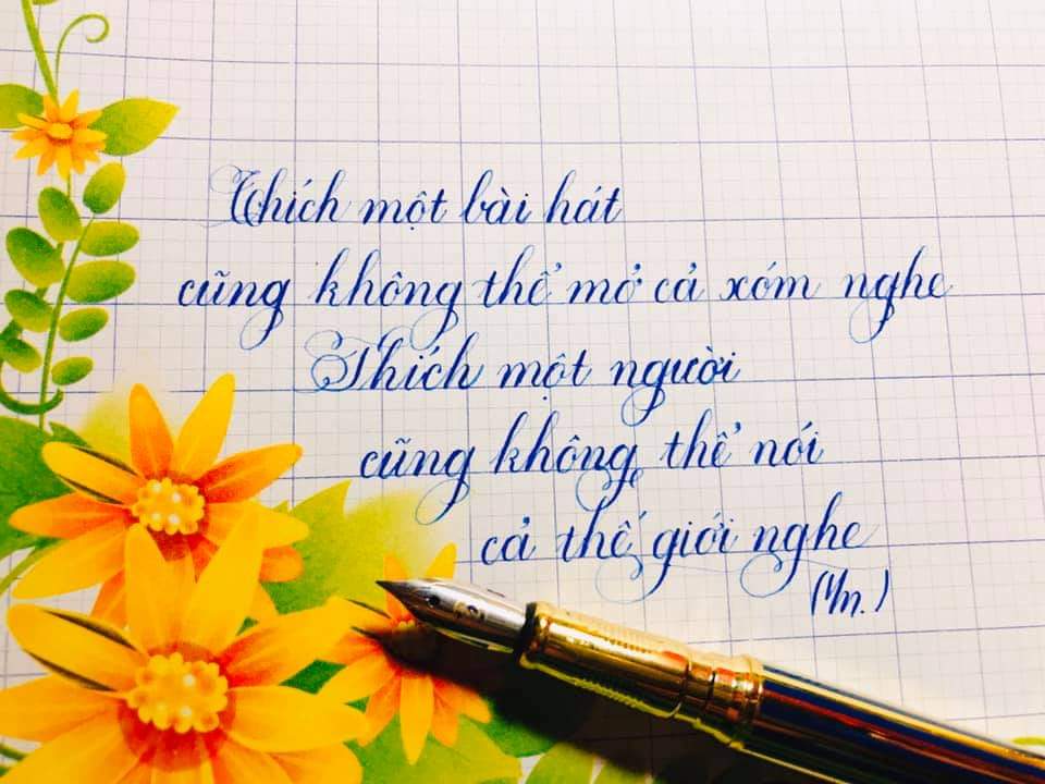 Bút mài Hoàng Ngọc 01 ngòi thanh đậm