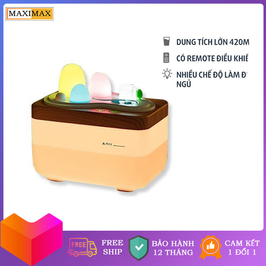 Máy Tạo Độ Ẩm Không Khí Cánh Đồng Hoa MAXIMAX ST-005 Có Remote Điều Khiển Từ Xa, máy phun sương khuếch tán tinh dầu dung tích lớn 420ml, có thể làm đèn ngủ, dùng cho phòng ngủ, xe hơi - Bảo hành 6 tháng