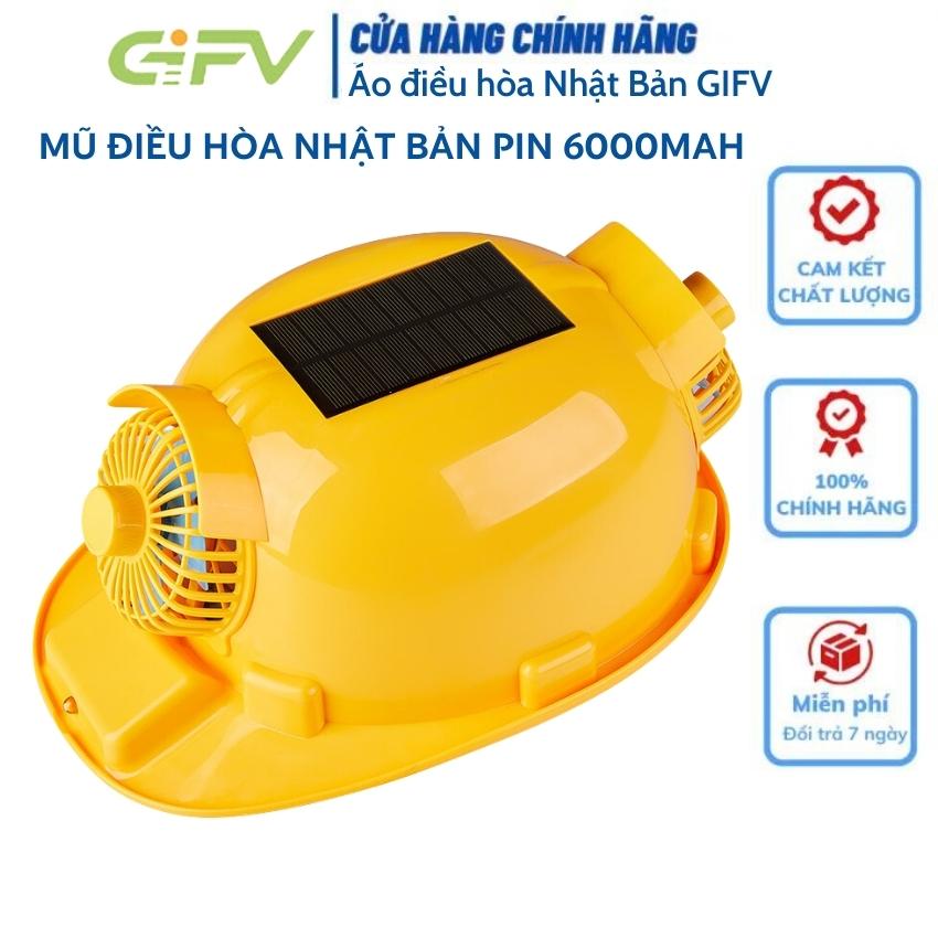 Mũ bảo hộ có quạt, mũ điều hòa Nhật Bản có gắn quạt gió, mũ điều hòa có gắn quạt gió siêu mát, pin 6