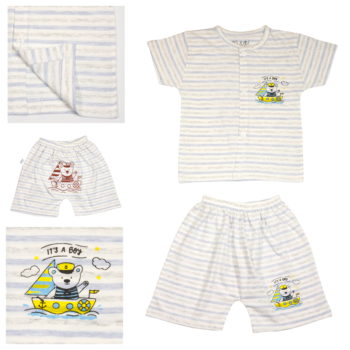 [CHÍNH HÃNG MZ KIDS ] Bộ cộc tay CAO CẤP chất cotton 100%  co giãn cho bé trai/ gái 3-12kg - BCT - HMA0330 / Bộ cộc tay / bộ quần áo trẻ em