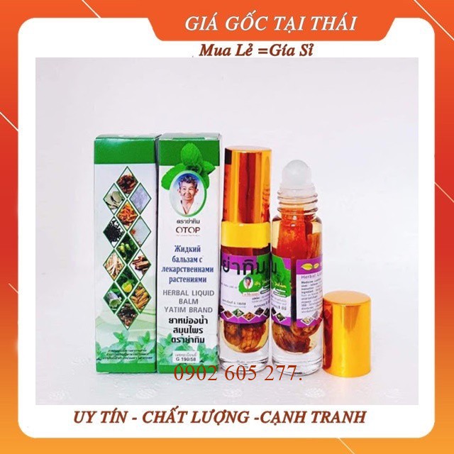 6 chai dầu lăn thảo dược yatim 13 vị thái lan 8ml