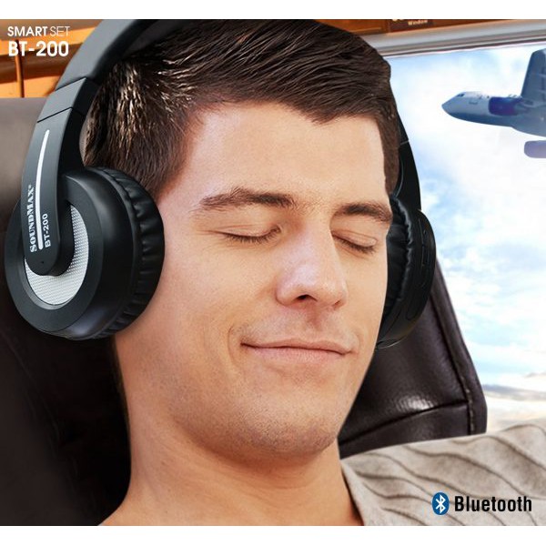 Tai nghe bluetooth chụp tai soun dmax bt-200 - hàng chính hãng - đen