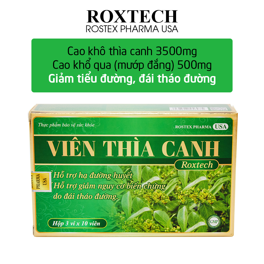 Viên tiểu đường cao thìa canh, khổ qua, bạch truật, linh chi giảm đái tháo đường, hạ đường huyết - Hộp 30 viên