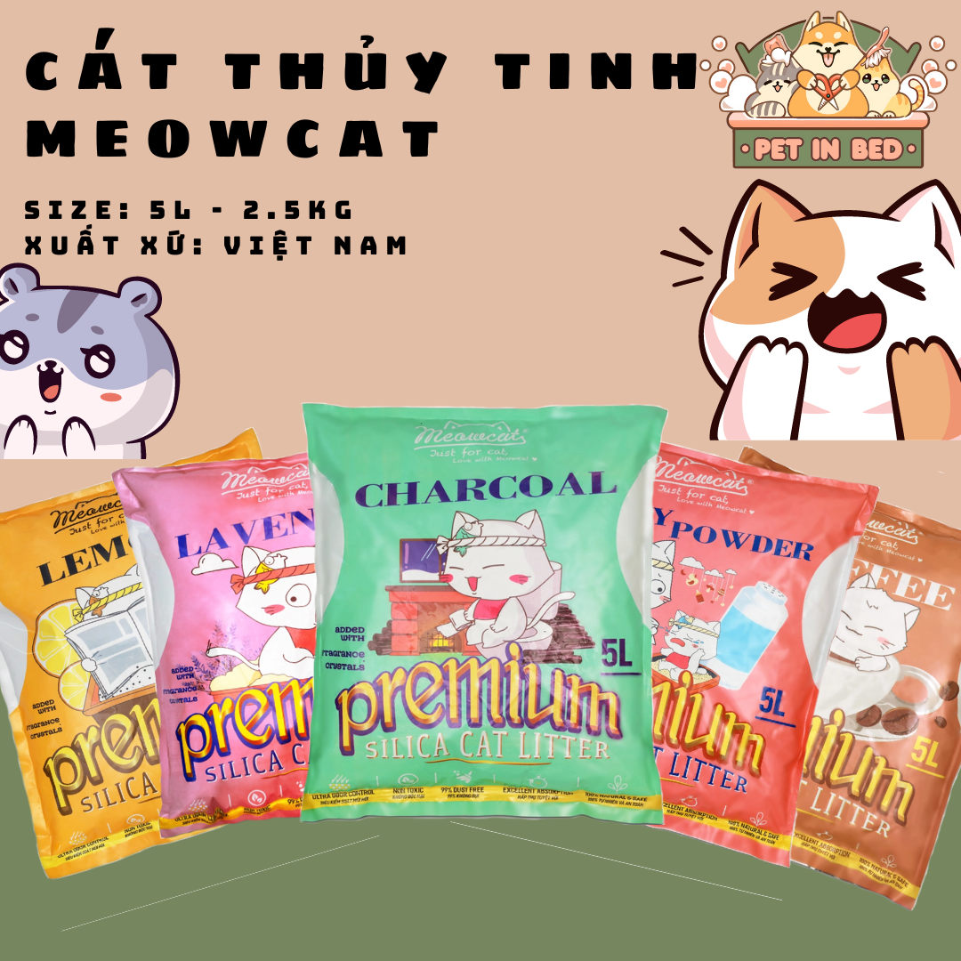 Meowcat / Cát thủy tinh Meowcat cho mèo đủ 5 mùi hương
