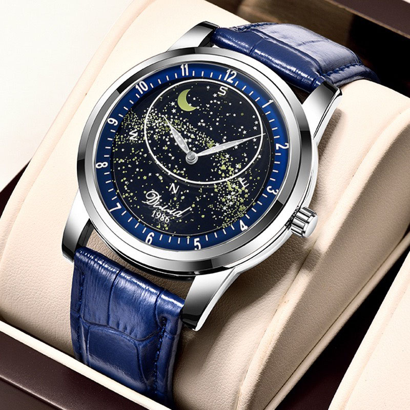  Đồng hồ nam cơ tự động Automatic DIZIZID chính hãng dây da cao cấp - Thiết kế DẢI NGÂN HÀ chuyển động - Chống nước cực tốt DBS-A067 
