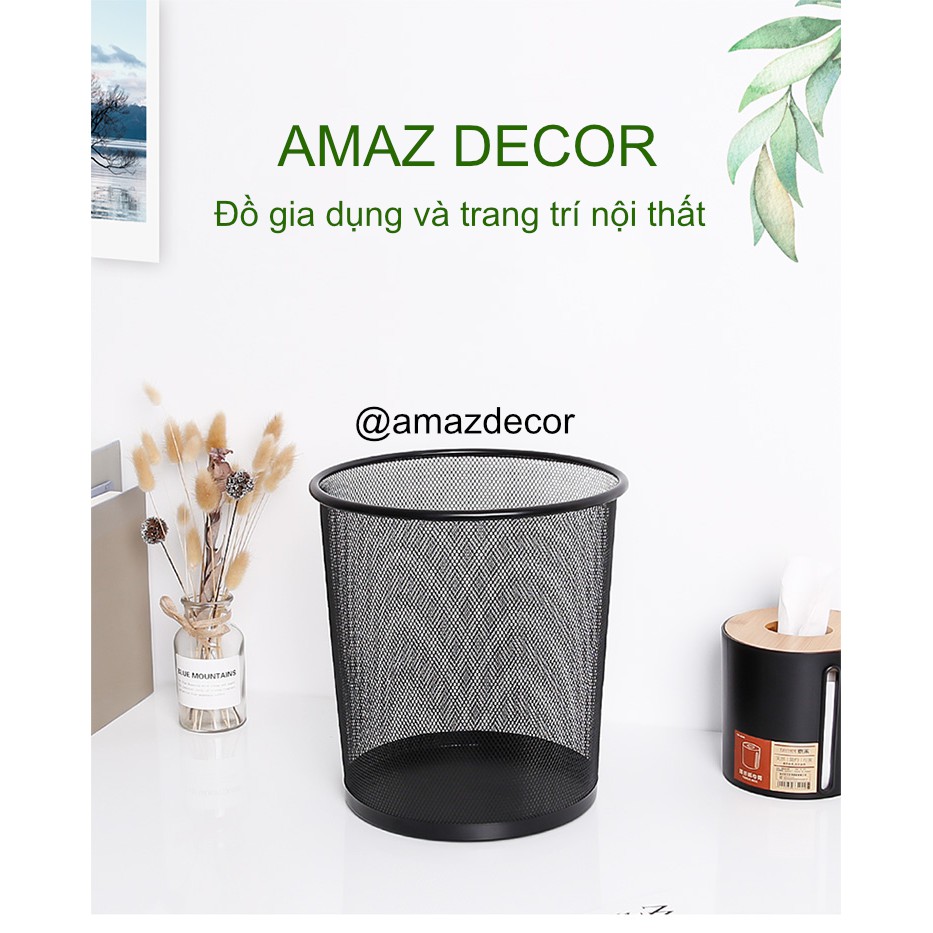 [Sỉ] Sọt Rác Lưới Inox Đen Sang Chảnh Thùng Rác Lưới Văn Phòng Đen Giá Rẻ Siêu Bền