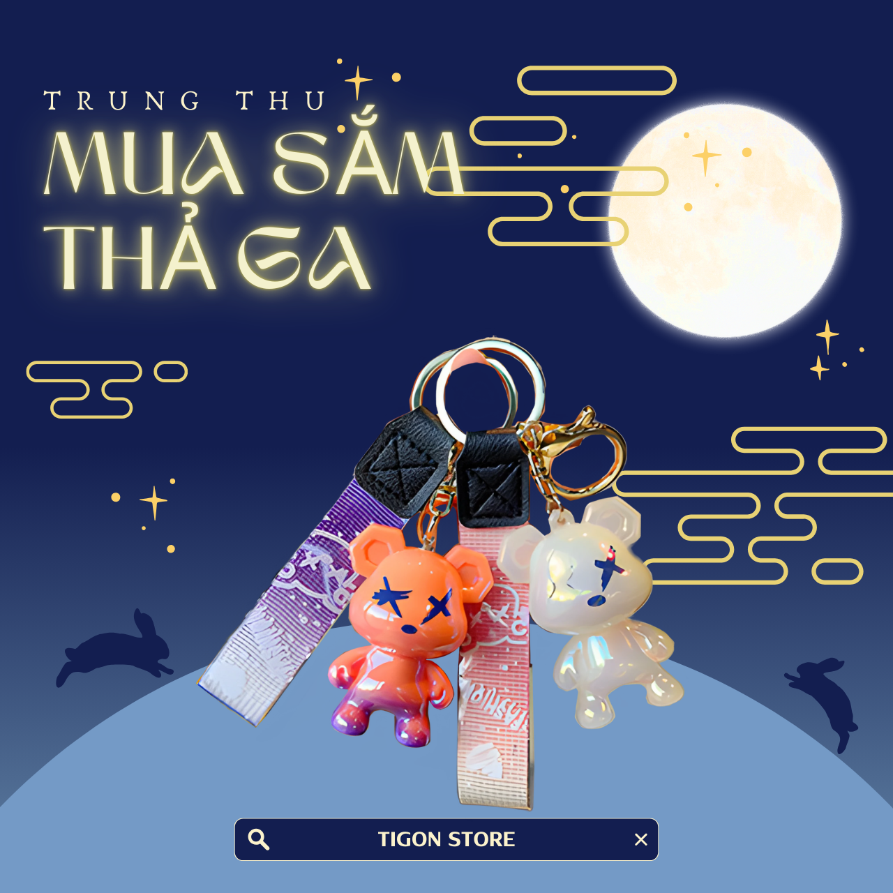 Móc Khóa BearBrick Phối Màu Phụ Kiện Balo Túi Xách Siêu Hot - tigon store