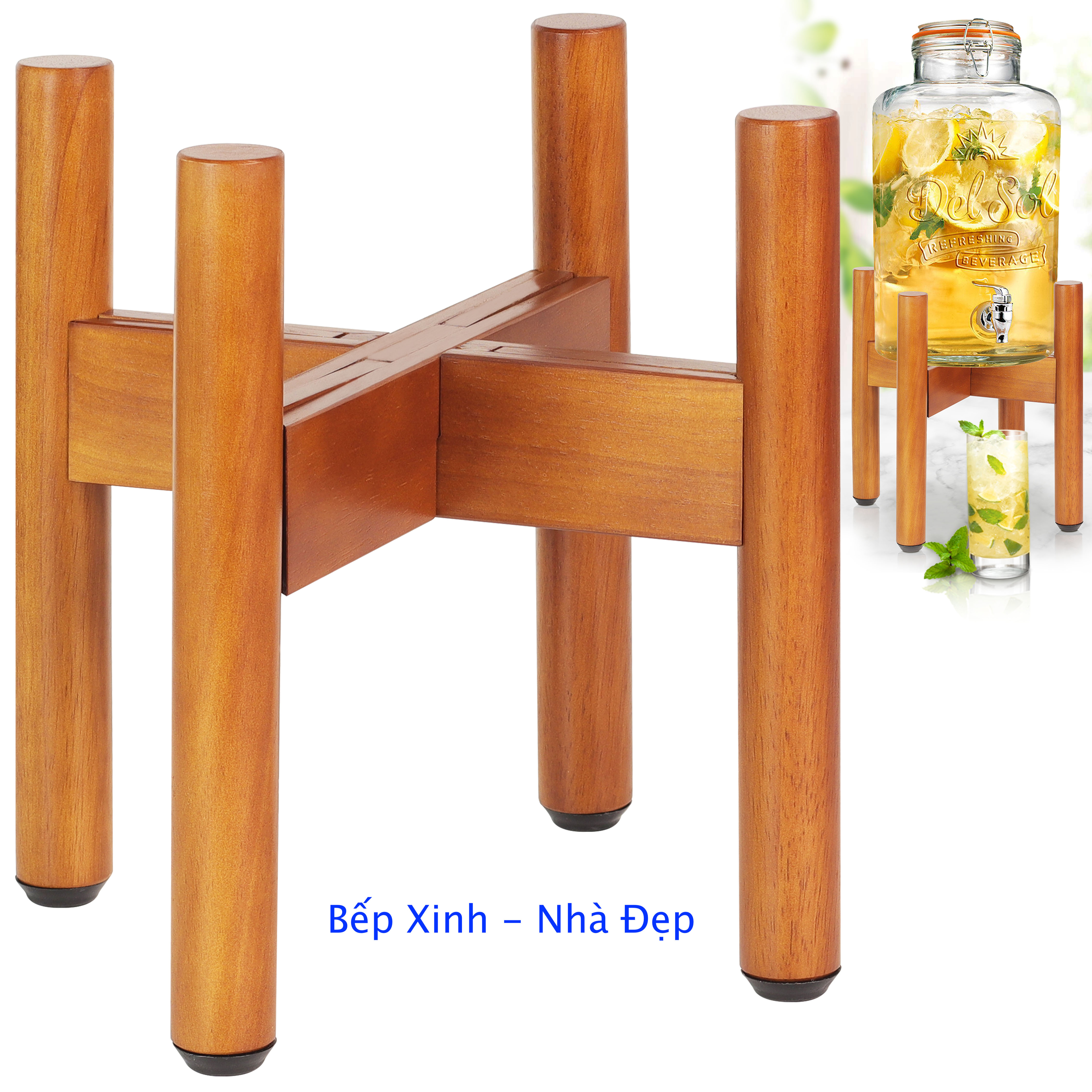 Kệ Giá Gỗ Để Chậu Hoa/Đôn Gỗ Để Bàn Trang Trí, để bình nước Kích Thước Cao 26cm x Rộng 20 -> 25cm