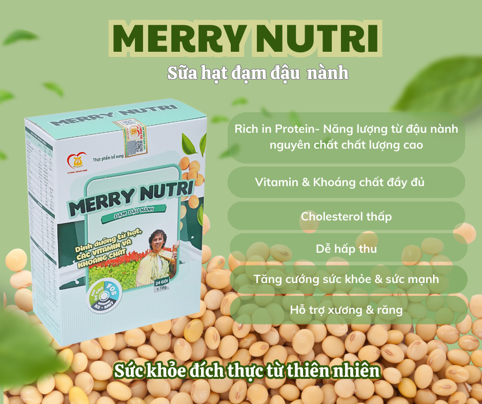 MERRY NUTRI - Sữa hạt đạm đậu nành hộp giấy 350g