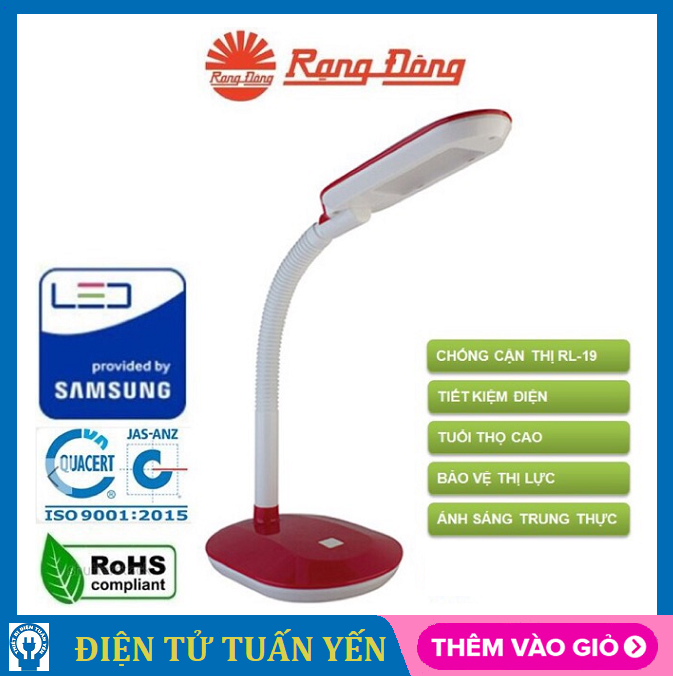 Đèn bàn LED RD-RL-19 5W bảo vệ thị lực, ánh sáng trắng - Hàng chính hãng